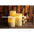Flameless LED Candles / Large White Pillar Candles With Mov